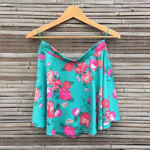 Ambiance Dresses & Skirts - CUTE + RETRO ! AMBIANCE APPAREL . FLORAL SKATER SKIRT . BRIGHT HAPPY COLORS